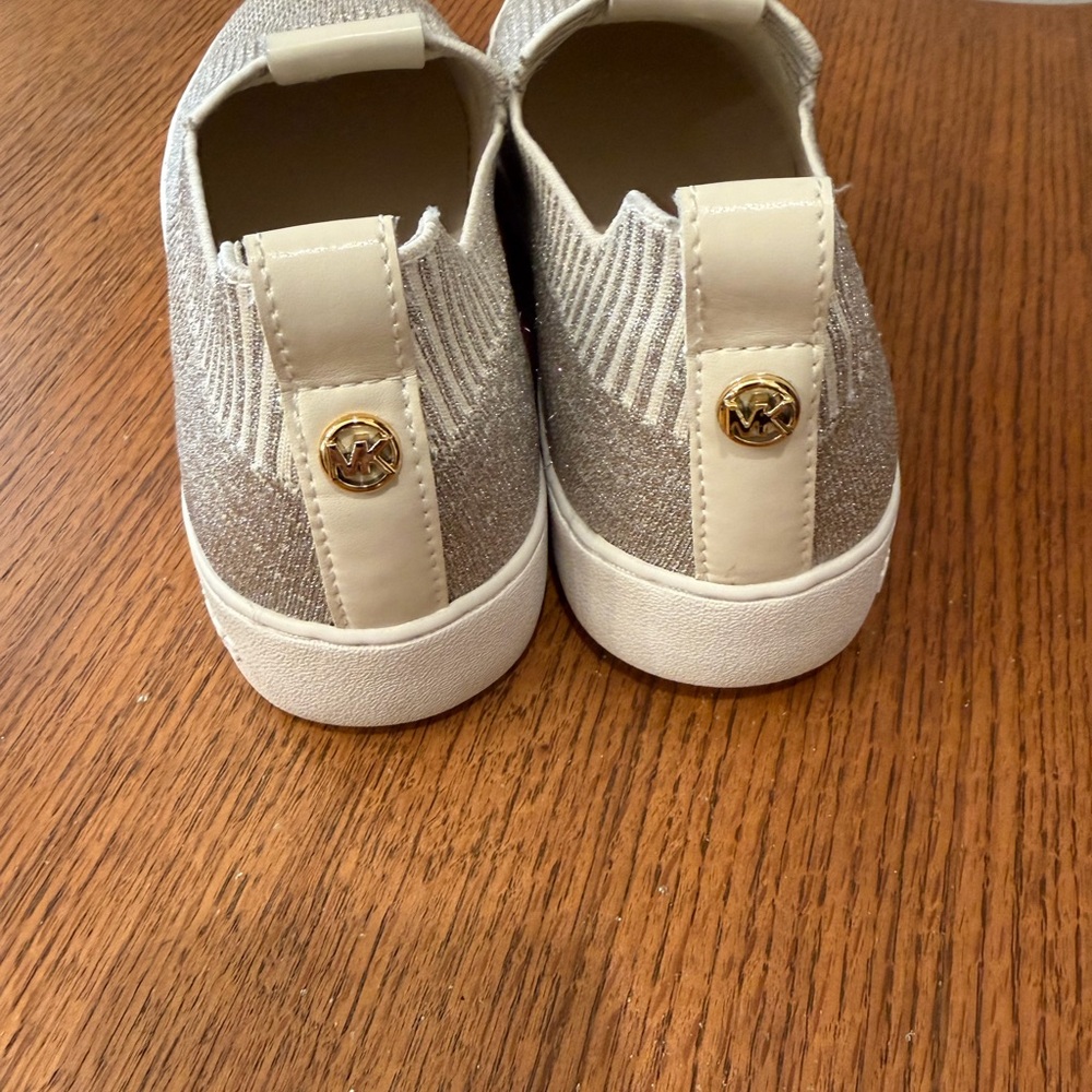 Michael Kors Silver Knit Slip-On Shoes - Picture 4 of 5